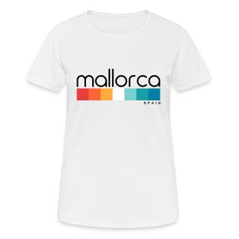 Majorque - Espagne - Islas Baleares - Îles Baléares - T-shirt respirant Femme - blanc - Devant - AI Model Female 172 dark (172cm)