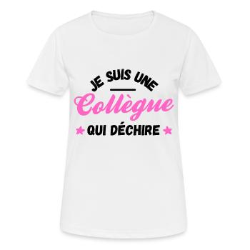 je suis une collègue qui déchire - T-shirt respirant Femme - blanc - Devant - AI Model Female 172 dark (172cm)