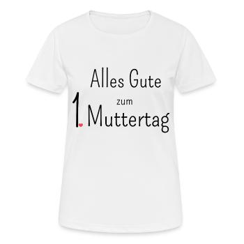 1. Muttertag - Frauen T-Shirt atmungsaktiv - Weiß - Vorne - AI Model Female 172 dark (172cm)