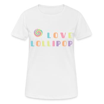 Love Lollipop - Women's Breathable T-Shirt - white - Front - AI Model Female 172 dark (172cm)