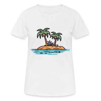 Ile aux palmiers - T-shirt respirant Femme - blanc - Devant - AI Model Female 172 dark (172cm)