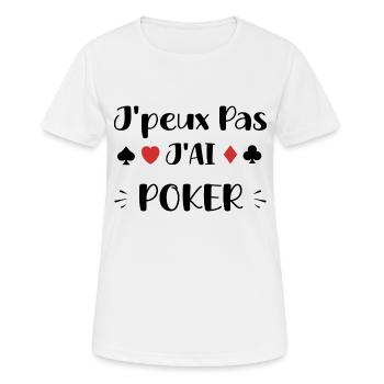 poker - T-shirt respirant Femme - blanc - Devant - AI Model Female 172 dark (172cm)