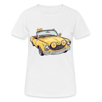 Cabriolet jaune - T-shirt respirant Femme - blanc - Devant - AI Model Female 172 dark (172cm)