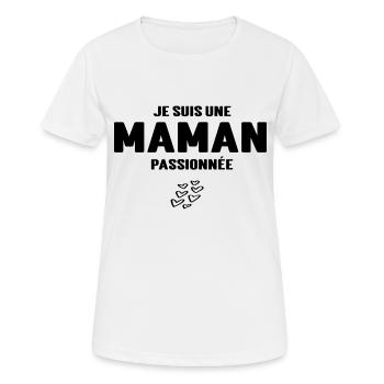 je suis une maman passionnée - T-shirt respirant Femme - blanc - Devant - AI Model Female 172 dark (172cm)