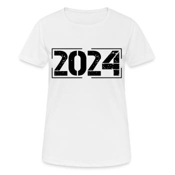2024 - Frauen T-Shirt atmungsaktiv - Weiß - Vorne - AI Model Female 172 dark (172cm)