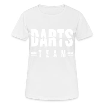 Darts Team - Frauen T-Shirt atmungsaktiv - Weiß - Vorne - AI Model Female 172 dark (172cm)