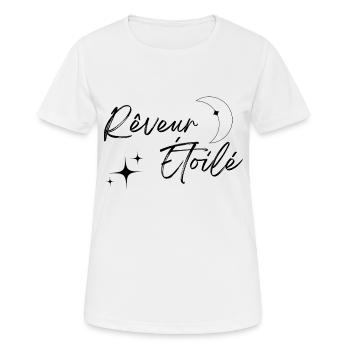 Rêveur étoilé - T-shirt respirant Femme - blanc - Devant - AI Model Female 172 dark (172cm)