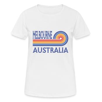 Melbourne - Australia - Australien - Aussie - Frauen T-Shirt atmungsaktiv - Weiß - Vorne - AI Model Female 172 dark (172cm)
