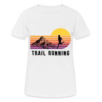Trail Run Ultra Running Berg Trekking - Frauen T-Shirt atmungsaktiv - Weiß - Vorne - AI Model Female 172 dark (172cm)