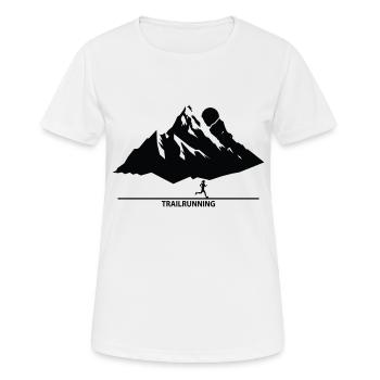 Trail Run Ultra Trail Running Berg Trekking Laufen - Frauen T-Shirt atmungsaktiv - Weiß - Vorne - AI Model Female 172 dark (172cm)