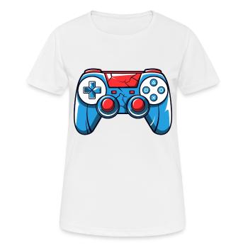 Logo de la manette Gamer - T-shirt respirant Femme - blanc - Devant - AI Model Female 172 dark (172cm)