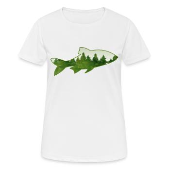 Angler Angler Fish Forest Nature - Women's Breathable T-Shirt - white - Front - AI Model Female 172 dark (172cm)