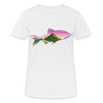 Conservation de la nature Forêt Poissons Pêche au poisson - T-shirt respirant Femme - blanc - Devant - AI Model Female 172 dark (172cm)