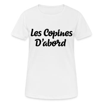 Les copines d'abord - T-shirt respirant Femme - blanc - Devant - AI Model Female 172 dark (172cm)