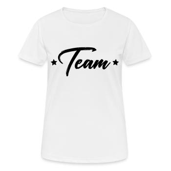 équipe - T-shirt respirant Femme - blanc - Devant - AI Model Female 172 dark (172cm)