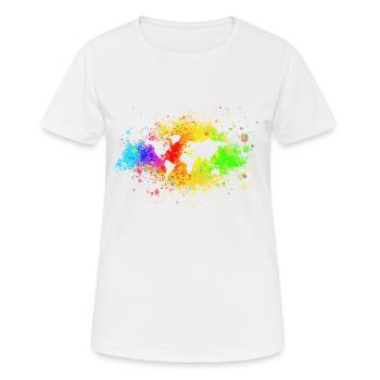 World Rainbow spreaded Color - Frauen T-Shirt atmungsaktiv - Weiß - Vorne - AI Model Female 172 dark (172cm)