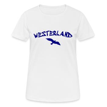 Westerland - Sylt - Mer du Nord - Ancre - Mouette - Île - T-shirt respirant Femme - blanc - Devant - AI Model Female 172 dark (172cm)