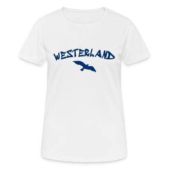 Westerland - Sylt - North Sea - Anchor - Seagull - Island - Women's Breathable T-Shirt - white - Front - AI Model Female 172 dark (172cm)