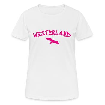 Westerland - Sylt - North Sea - Anchor - Seagull - Island - Women's Breathable T-Shirt - white - Front - AI Model Female 172 dark (172cm)