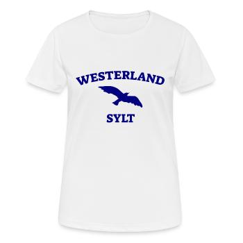 Westerland - Sylt - Mer du Nord - Ancre - Mouette - Île - T-shirt respirant Femme - blanc - Devant - AI Model Female 172 dark (172cm)