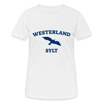 Westerland - Sylt - North Sea - Anchor - Seagull - Island - Women's Breathable T-Shirt - white - Front - AI Model Female 172 dark (172cm)