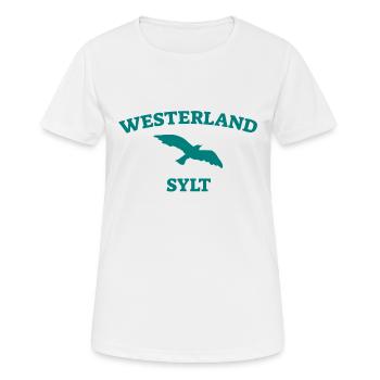 Westerland - Sylt - North Sea - Anchor - Seagull - Island - Women's Breathable T-Shirt - white - Front - AI Model Female 172 dark (172cm)