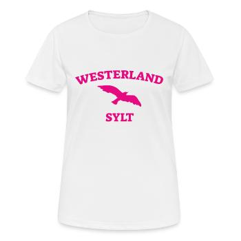 Westerland - Sylt - Mer du Nord - Ancre - Mouette - Île - T-shirt respirant Femme - blanc - Devant - AI Model Female 172 dark (172cm)