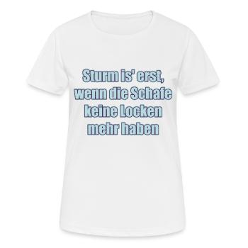 Mouton à poil lisse - T-shirt respirant Femme - blanc - Devant - AI Model Female 172 dark (172cm)