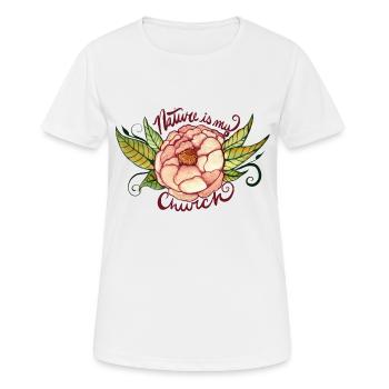 Die Natur ist meine Kirche - Frauen T-Shirt atmungsaktiv - Weiß - Vorne - AI Model Female 172 dark (172cm)