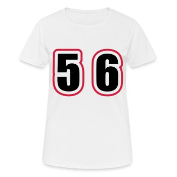 56 Zahl College - Frauen T-Shirt atmungsaktiv - Weiß - Vorne - AI Model Female 172 dark (172cm)