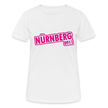 Nürnberg - 0911 - Vorwahl - Bayern - Frauen T-Shirt atmungsaktiv - Weiß - Vorne - AI Model Female 172 dark (172cm)