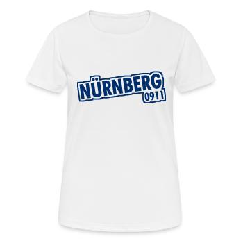 Nürnberg - 0911 - Vorwahl - Bayern - Frauen T-Shirt atmungsaktiv - Weiß - Vorne - AI Model Female 172 dark (172cm)