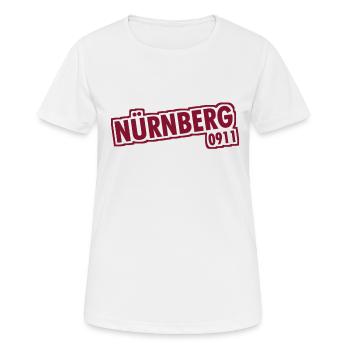 Nürnberg - 0911 - Vorwahl - Bayern - Frauen T-Shirt atmungsaktiv - Weiß - Vorne - AI Model Female 172 dark (172cm)