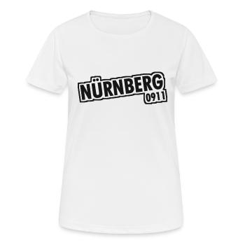 Nürnberg - 0911 - Vorwahl - Bayern - Frauen T-Shirt atmungsaktiv - Weiß - Vorne - AI Model Female 172 dark (172cm)