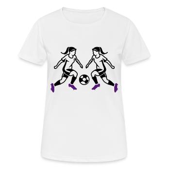 Fussball Team Frauenfussball - Frauen T-Shirt atmungsaktiv - Weiß - Vorne - AI Model Female 172 dark (172cm)