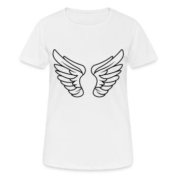 Ailes d'ange - T-shirt respirant Femme - blanc - Devant - AI Model Female 172 dark (172cm)