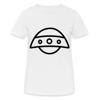 fliegende Untertasse - Frauen T-Shirt atmungsaktiv - Weiß - Vorne - AI Model Female 172 dark (172cm)