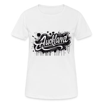 Auckland - New Zealand - Neuseeland Kiwi Aotearoa - Women's Breathable T-Shirt - white - Front - AI Model Female 172 dark (172cm)