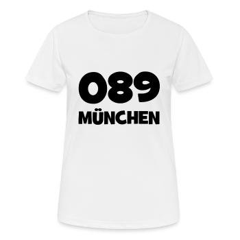 089 München Vorwahl Telefon telefonieren Bayern - Frauen T-Shirt atmungsaktiv - Weiß - Vorne - AI Model Female 172 dark (172cm)