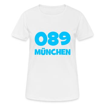089 München Vorwahl Telefon telefonieren Bayern - Frauen T-Shirt atmungsaktiv - Weiß - Vorne - AI Model Female 172 dark (172cm)