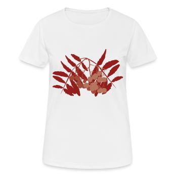 Abstract rowan berry - Women's Breathable T-Shirt - white - Front - AI Model Female 172 dark (172cm)