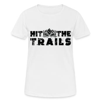 Trail Running Sport - Frauen T-Shirt atmungsaktiv - Weiß - Vorne - AI Model Female 172 dark (172cm)