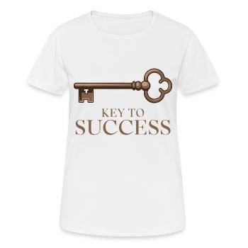 LA CLÉ DU SUCCÈS - T-shirt respirant Femme - blanc - Devant - AI Model Female 172 dark (172cm)