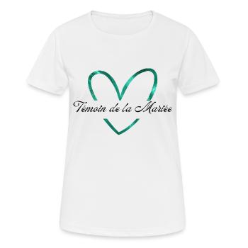 Glitzer Grünes Herz Braut Zeuge - Frauen T-Shirt atmungsaktiv - Weiß - Vorne - AI Model Female 172 dark (172cm)