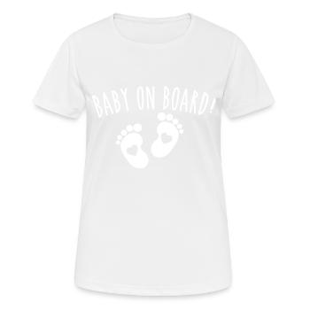 baby on board - T-shirt respirant Femme - blanc - Devant - AI Model Female 172 dark (172cm)