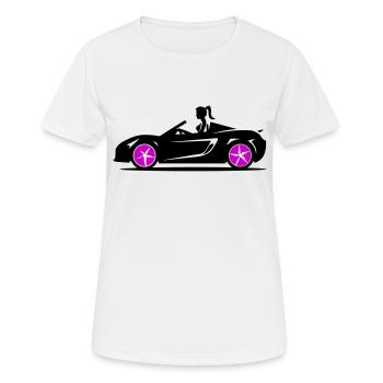 Woman Sports Car Convertible Car - Women's Breathable T-Shirt - white - Front - AI Model Female 172 dark (172cm)