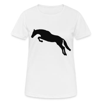 Springpferd 01 - Frauen T-Shirt atmungsaktiv - Weiß - Vorne - AI Model Female 172 dark (172cm)