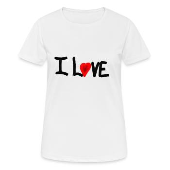 i love - T-shirt respirant Femme - blanc - Devant - AI Model Female 172 dark (172cm)