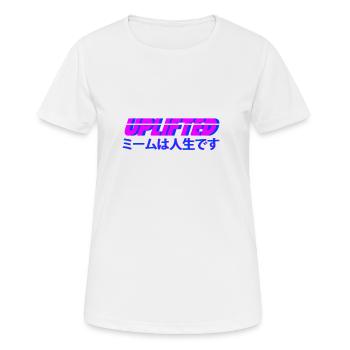 Uplifted mit japanischer Beschriftung - Frauen T-Shirt atmungsaktiv - Weiß - Vorne - AI Model Female 172 dark (172cm)