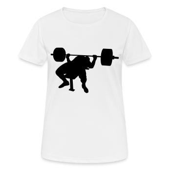 Bankdrücken pause - Frauen T-Shirt atmungsaktiv - Weiß - Vorne - AI Model Female 172 dark (172cm)
